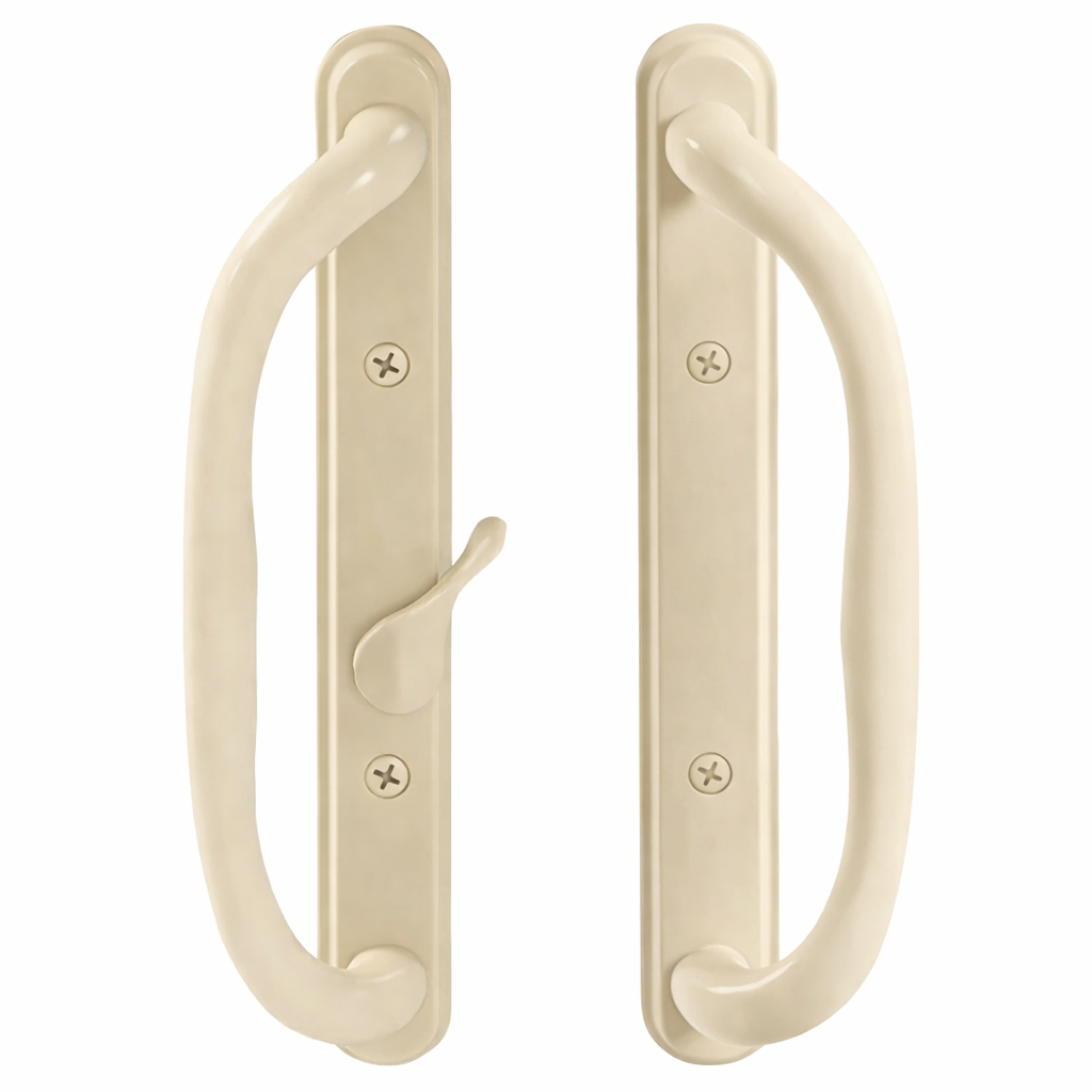 (DH-341-BEIGE) Truth Sliding Door Handle Set, Off Set Latch, No Key, 3-15/16" Hole Space-BEIGE) - Garage and Sliding Door Hardware